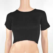 Cotton Slim Dew Waist Shirts Knitted Skinny Tight Bustier Crop Top