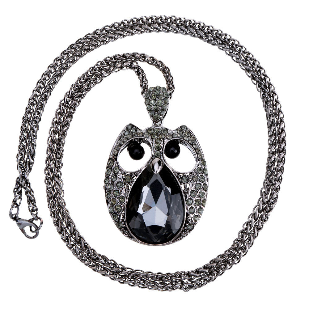 women-rhinestone-necklaces-cool-black-owl-pendant-necklaces-link-chain-necklace-jewelry BBL