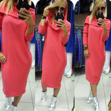 arrive women dress casual solid design straight full sleeve dress maxi dress