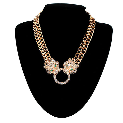 punk-jewelry-rhinestone-dragon-leopard-head-pendant-necklace-golden-wide-chain-necklace-for-woman-man BBL
