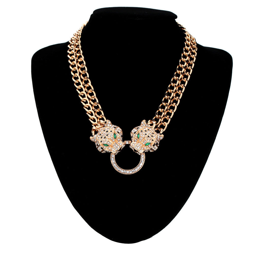 punk-jewelry-rhinestone-dragon-leopard-head-pendant-necklace-golden-wide-chain-necklace-for-woman-man BBL
