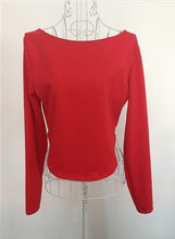 Sexy Backless Long Sleeve Crop Top T Shirts O Neck Back Zipper Top Solid Color Cropped Tops Short T shirt Women