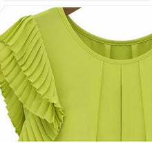 Women Blouse Black Green White Plus Size Butterfly Sleeve Chiffon Blouse Shirts Casual O Neck Loose Blusas
