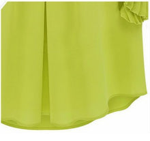 Women Blouse Black Green White Plus Size Butterfly Sleeve Chiffon Blouse Shirts Casual O Neck Loose Blusas