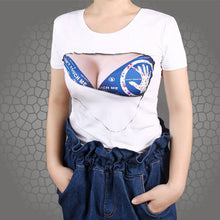 Novelty Womens T shirt 3D Print Tshirts Funny Big Breasted Woman Torn Bra Sexy Tee Shirt Women Tops