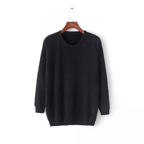 Vintage Knitted Loose Sweater Casual O neck Sweater Pullovers Fall Knitwear Sweater Solid Pullover Womens Jumpers