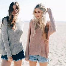 Vintage Knitted Loose Sweater Casual O neck Sweater Pullovers Fall Knitwear Sweater Solid Pullover Womens Jumpers