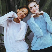 Vintage Knitted Loose Sweater Casual O neck Sweater Pullovers Fall Knitwear Sweater Solid Pullover Womens Jumpers