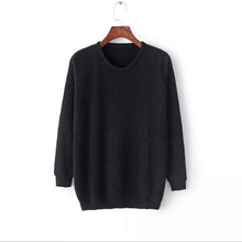 Vintage Knitted Loose Sweater Casual O neck Sweater Pullovers Fall Knitwear Sweater Solid Pullover Womens Jumpers