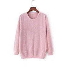 Vintage Knitted Loose Sweater Casual O neck Sweater Pullovers Fall Knitwear Sweater Solid Pullover Womens Jumpers