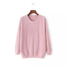Vintage Knitted Loose Sweater Casual O neck Sweater Pullovers Fall Knitwear Sweater Solid Pullover Womens Jumpers
