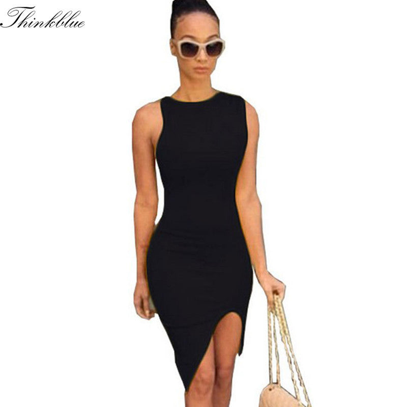 Women Dress Yellow Sleeveless Sexy Split Bodycon Dress Club Party Bandage Dress Elegant Casual Dresses For Women