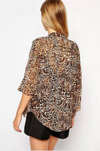 Women's Bohemia Vintage Sexy BOHO Leopard Print Kimono Loose Chiffon Blouse Shirt Tops
