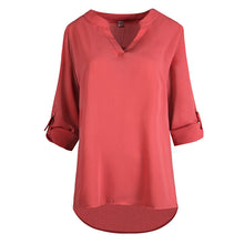 v-neck loose feminina camisas linen cotton large size S-L women blouses red gray ropa mujer BFC- ZX016