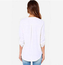 v-neck loose feminina camisas linen cotton large size S-L women blouses red gray ropa mujer BFC- ZX016