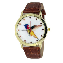 Women Men Band Analog Quartz Business Fashionable charming Birds Wrist Watch For A/B Styles