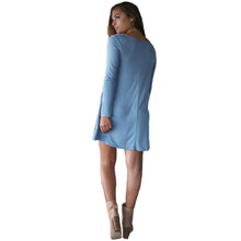 fall-dress-women-long-sleeve-basic-loose-short-office-dress-solid-o-neck-shift-dress-watermelon-red-blue BBL