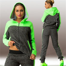 2PCS Set Women Jogging Suits Long-sleeve Hoodies Sweatshirts + Long Pants Casual Women Tracksuits X0464