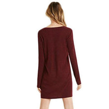 Fashion European Women Dress Long Sleeve V-Neck Jumper Slim Knit Dress Plus Size