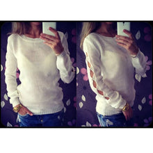 Sleeve Cut Sweater Women Knitted Pull Femme Long Sleeve Hollow Womens Jumpers Tricot Long Sleeve Pullover