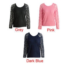 fashion-women-knitting-sweater-hollow-out-lace-splicing-sleeve-maglioni-o-neck-pullover-tops-pink-chandail-femme BBL