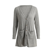 women-loose-jacket-button-down-tunic-shirt-pocketed-v-neck-long-sleeves-casual-knitted-long-tees-women-grey BBL
