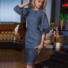 fashion-women-polka-dots-print-dress-casual-o-neck-lantern-sleeves-dress-elegant-bodycon-party-dress-vestidos BBL