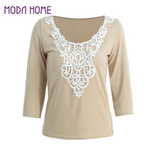 fashion-women-solid-t-shirt-crochet-lace-splice-o-neck-half-sleeve-pullover-casual-elegant-top-shirt-beige-dark-blue BBL