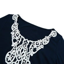 fashion-women-solid-t-shirt-crochet-lace-splice-o-neck-half-sleeve-pullover-casual-elegant-top-shirt-beige-dark-blue BBL