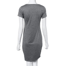 Pencil Dress Women Slim Short Sleeve Casual Bodycon Party Dress Fitted Women Shirt Dress
