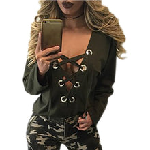 Long Sleeve Blouses Shirt Femme Bandage Tops Women Deep V-neck Shirts Casual Bandage Shirts Plus Size GV430