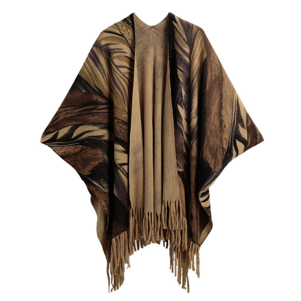 new-cardigan-women-poncho-cape-top-tassel-fringed-cardigan-print-sweater-scarf-women-coat-red-grey-khaki BBL
