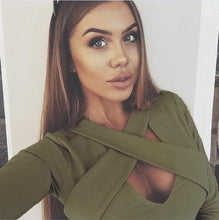 Cross Bandage Crop Top Sexy Long Sleeve Women Shirt Short Ladies Tops Slim Solid Shirt M0591