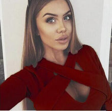 Cross Bandage Crop Top Sexy Long Sleeve Women Shirt Short Ladies Tops Slim Solid Shirt M0591