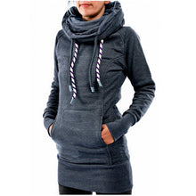 Women Casual Slim Women Long Sleeve Pocket Solid Long Style Hoodies & Sweatshirt Warm Hoodies