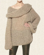 Sweater Tops Women Sexy Slash Neck Off Shoulder Pullover Sweater Loose Knitted Sweaters Oversized Sweater M0457