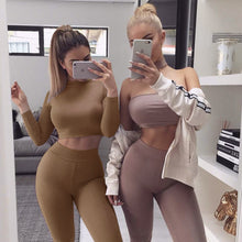 2 piece Women Suit Sexy Skinny Pant and Cropped Top Sportsuits Sets Bodycon Skinny Outfits GV454
