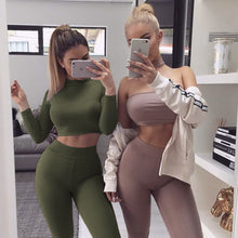 2 piece Women Suit Sexy Skinny Pant and Cropped Top Sportsuits Sets Bodycon Skinny Outfits GV454