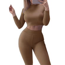 2 piece Women Suit Sexy Skinny Pant and Cropped Top Sportsuits Sets Bodycon Skinny Outfits GV454