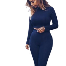2 piece Women Suit Sexy Skinny Pant and Cropped Top Sportsuits Sets Bodycon Skinny Outfits GV454