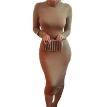 Women Sexy &Club Bodycon Dresses Long sleeve Solid slim fit warm dresses vestidos ZX054