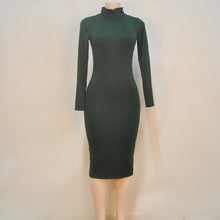 Women Sexy &Club Bodycon Dresses Long sleeve Solid slim fit warm dresses vestidos ZX054