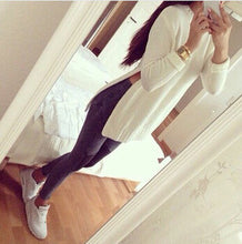 Knitted Women Casual Sweater Plus Size Knitwear Split Pullover Sweater Sweaters J4158