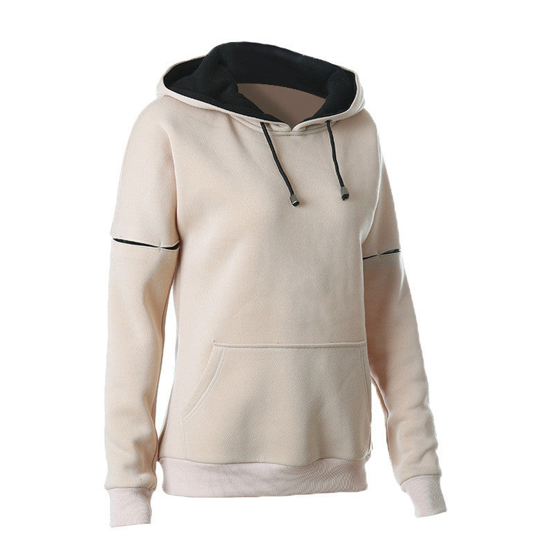 Long Sleeve O-neck Solid Sweatshirt Hoodies Casual Loose Women Sport Style Size Hoodies Plus X0383