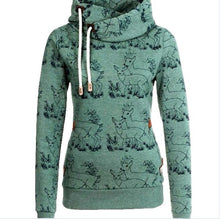 Women Warm Casual Hoodies Long Sleeve Hoodies Character Turtleneck Sweatshirt X0354