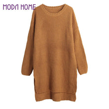 women-knitted-sweater-vertical-stripes-long-pullover-knitting-dip-hem-o-neck-loose-warm-tops BBL