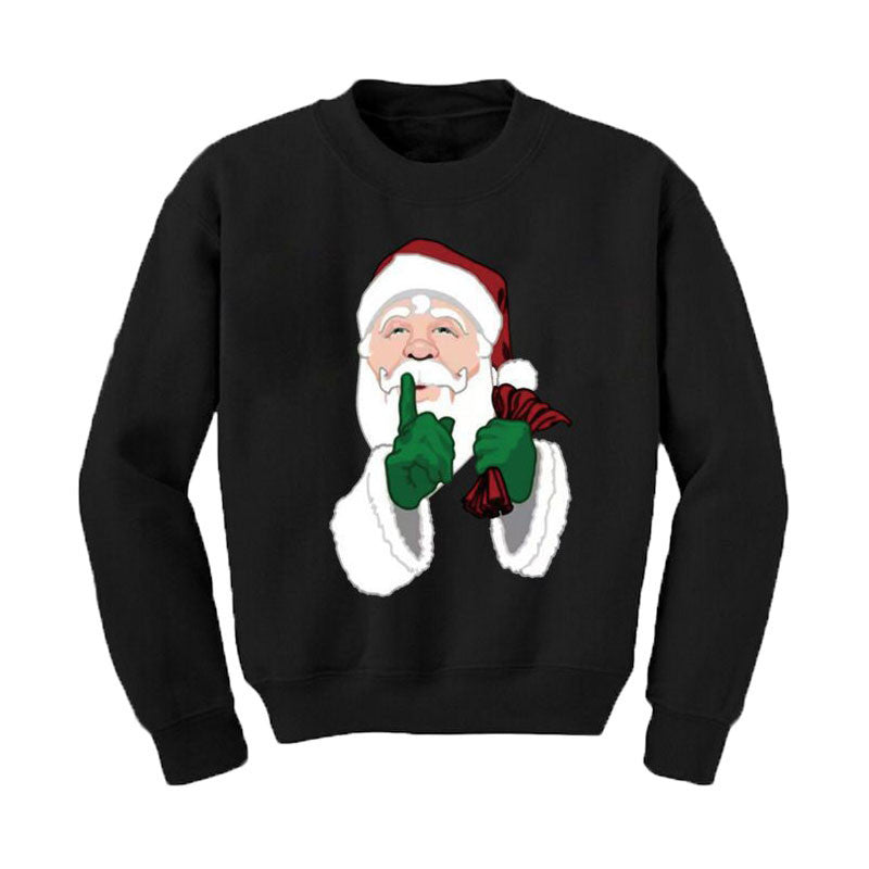 Red Christmas Hoodies Sweatshirt Character Santa Claus Print Casual Sweatshirt Plus Size Pullover With Fleece