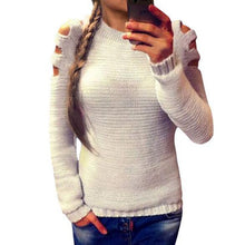 Sweater Knitwear Sexy Lady Casual Hollow Out Women Sweater Long Sleeve Solid Pullover Outwear S-XL GV262