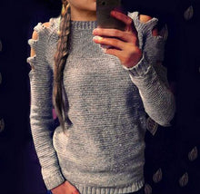 Sweater Knitwear Sexy Lady Casual Hollow Out Women Sweater Long Sleeve Solid Pullover Outwear S-XL GV262