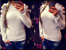 Sweater Knitwear Sexy Lady Casual Hollow Out Women Sweater Long Sleeve Solid Pullover Outwear S-XL GV262